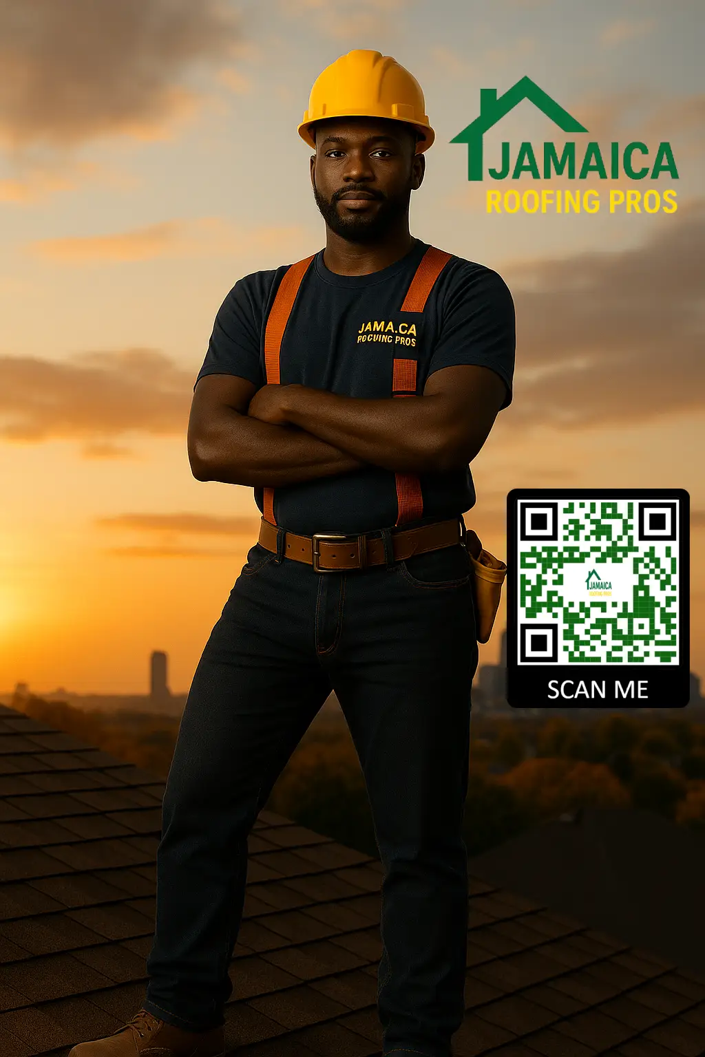 Roof maintenance contractor standing on top of a roof