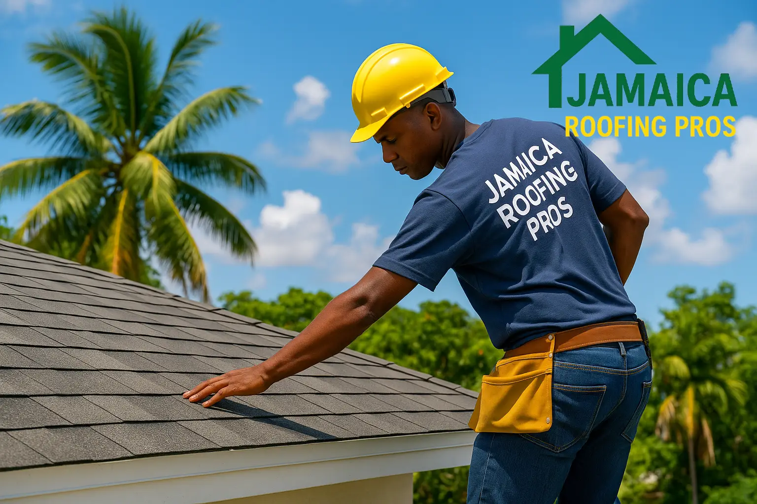 Roofing contractor inspecting a roof